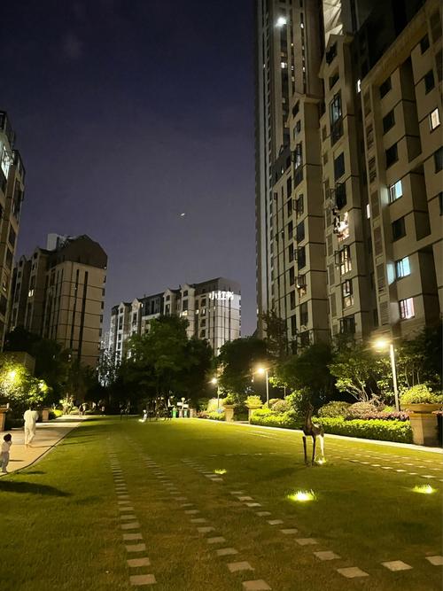 长沙的小区夜景_景点_夜景_万科·魅力之城攻略_风景