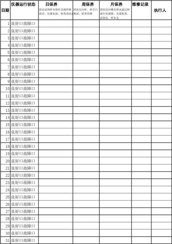 检验科仪器保养维修记录