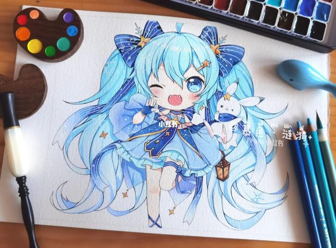 水彩手绘|初音未来|二次元动漫_动漫_手绘_水彩画_插画_绘画_二次元