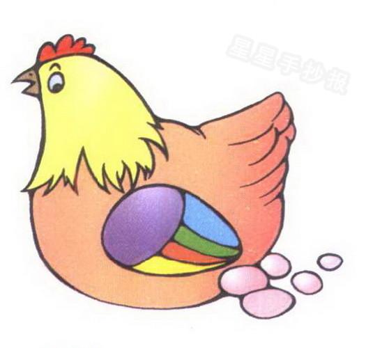 母鸡生蛋简笔画