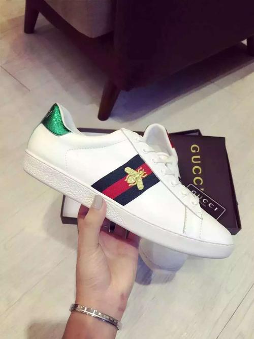 古驰小蜜蜂 经典款小白鞋 牛皮鞋面 内里 原版