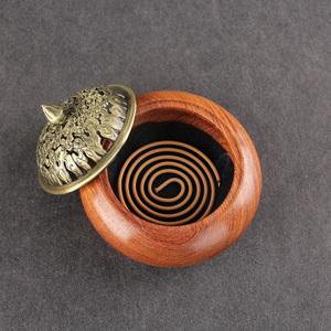 花梨木祥云镂空盘香炉实木质熏香盒子红木香薰炉香薰盒香盘檀香炉