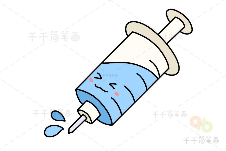 针管简笔画抗击肺炎我们一起加油