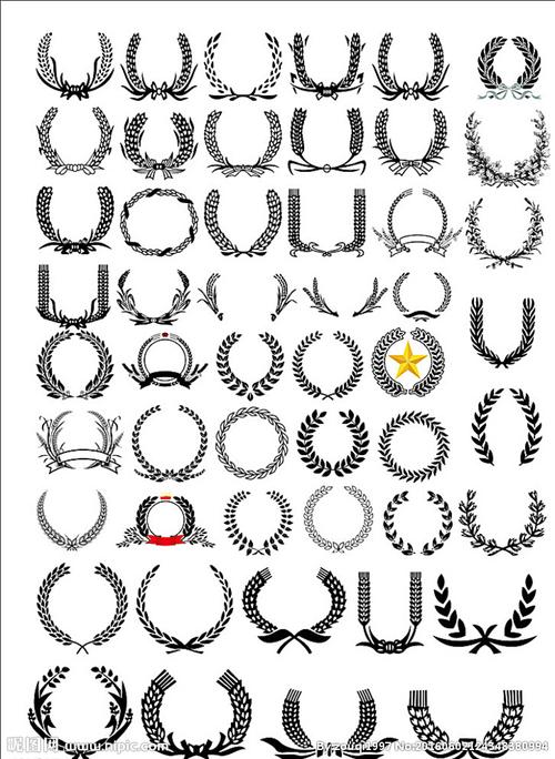 麦穗徽章矢量图图片