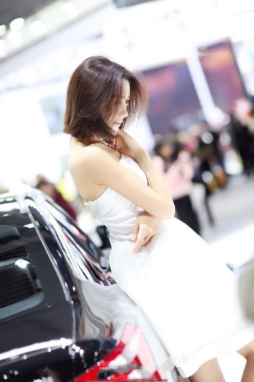 性感车模抹胸短裙美艳迷人车展图片