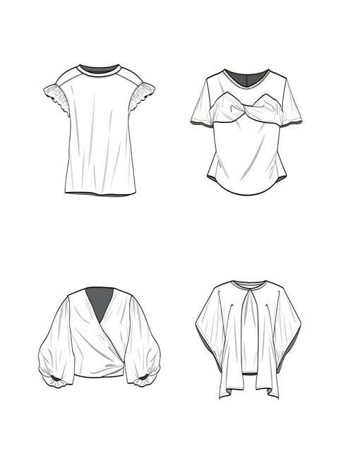 服装设计|设计感t恤款式图集合_t恤_服装设计_设计感