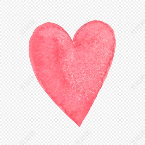 红色水彩爱心手绘设计素材