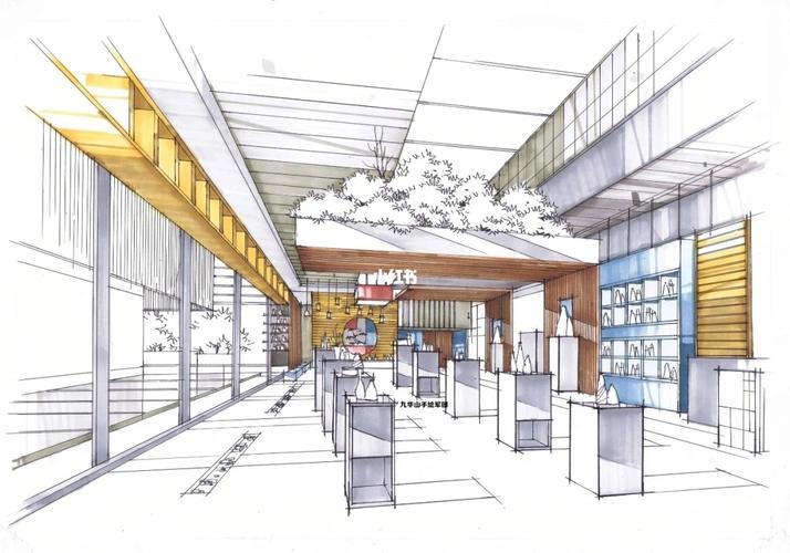 室内手绘效果图——展厅手绘效果图_手绘_文化_绘画