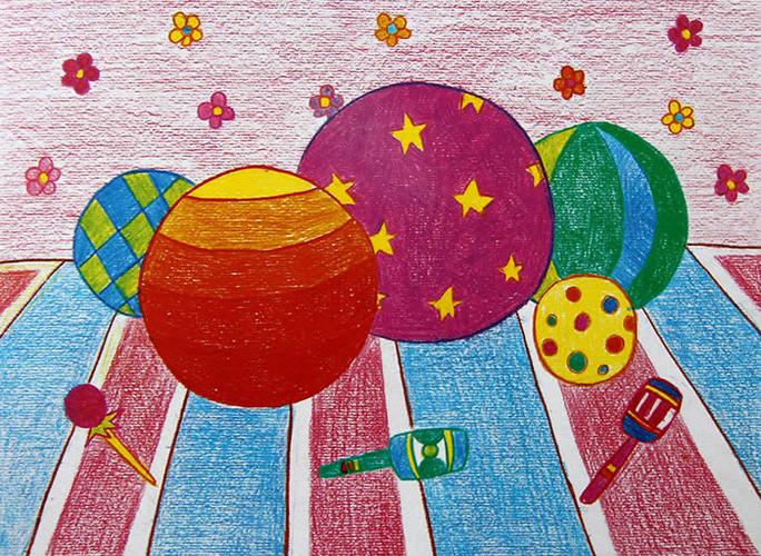 儿童画彩球