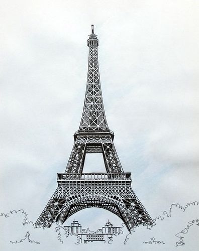 谁有像这个巴黎铁塔的素描图的大图? 我只要大图. 谢谢了.