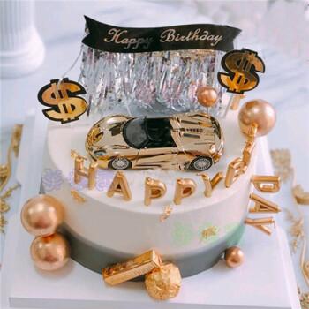 网红跑车汽车生日蛋糕甲壳虫布加迪宾利保时捷法拉利兰博基尼卡宴
