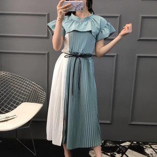 下摆荷叶边 连衣裙 夏