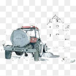 手绘拖拉机图片大全