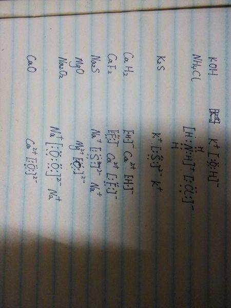 koh   hn4cl    k2s    cah2 用电子时表示下列物质的形成过程 caf2
