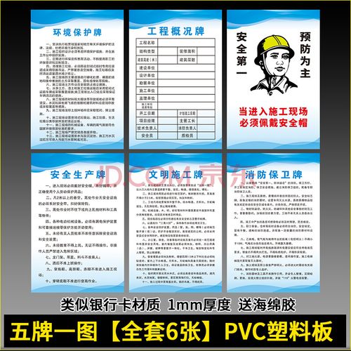 工地制度牌五牌一图建筑施工现场管理制度牌岗位操作规程上墙展板墙贴