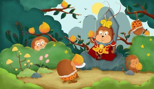 花果山简笔画手抄报 手抄报版面设计图