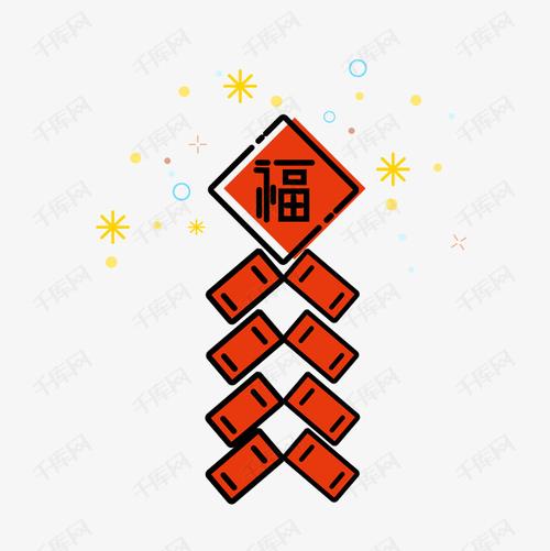 炮竹mbe风格小图标新年卡通可爱手绘素材图片免费下载