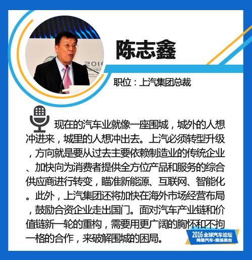 陈志鑫现在汽车业像围城上汽必须转型