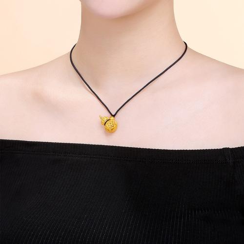 tsl谢瑞麟古法金系列黄金吊坠如意金葫芦足金气质挂坠男女款