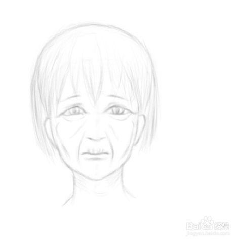 嘴角也出现皱纹.