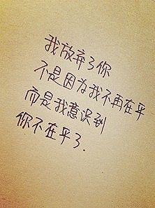 我放弃你 br/>不是因为我不在乎了 br/>而