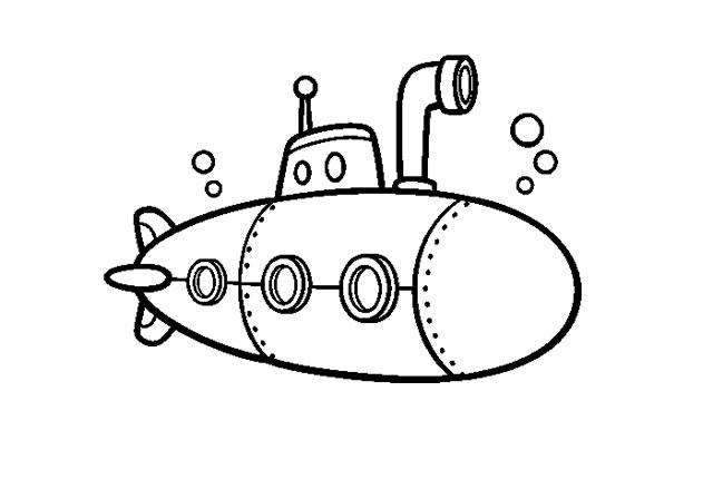 6款卡通潜水艇简笔画图片大全