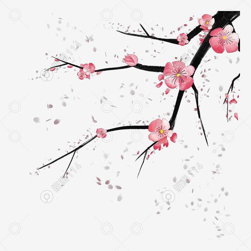 2019年农历新年猪年简约中国风梅花免抠元素