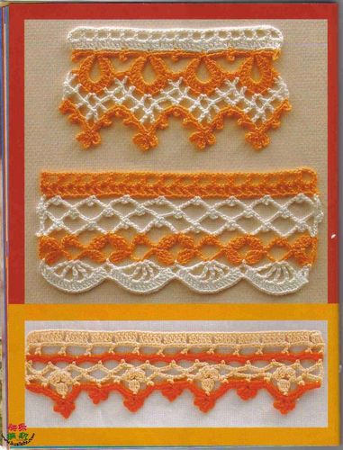【新提醒】美丽的手钩花边图解大全图,手工编织花样图案图解,花样花型