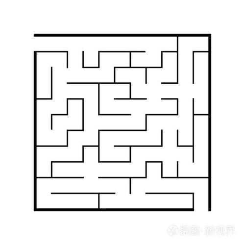 抽象的方形迷宫.孩子们的游戏.孩子们的困惑.一个入口