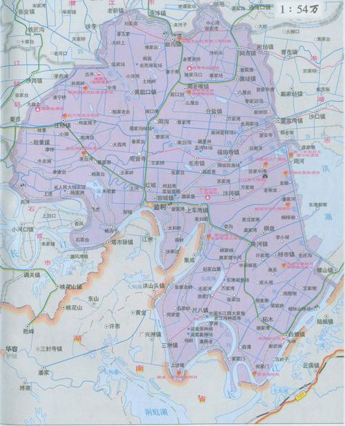 监利县地图全图,监利县地图高清版下载 - 8264户外.