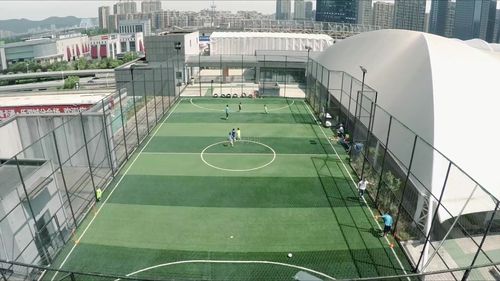 杭州滨江区东联体育公园室外足球场超清航拍_1920x