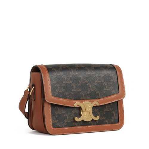 celine/赛琳 19秋冬 triomphe 女士小号手袋 18888 涂层帆布/牛皮革