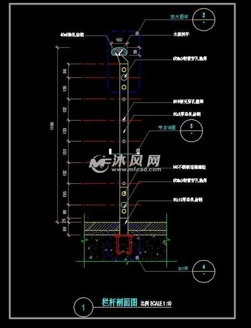 景观栏杆施工图合集- 小品及配套设施施工图图纸 - 沐风网