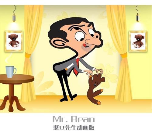 憨豆先生和泰迪熊简笔画