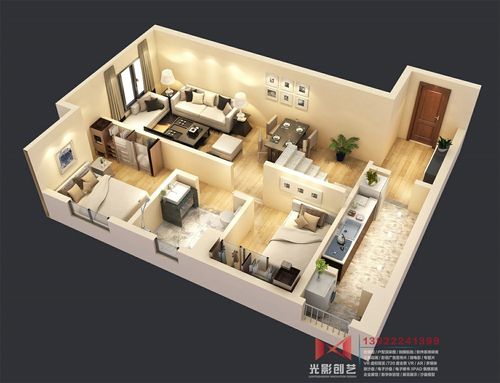 广州绿地loft公寓户型鸟瞰图1f