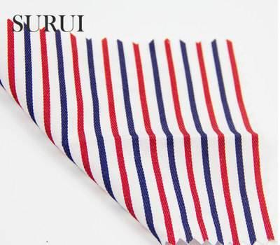 现货供应 4毫米粗条纹 红白蓝条子衬衫布 桌布台布 家具装饰布