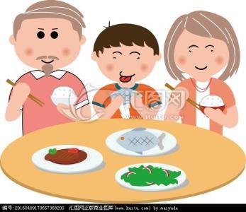 一家人围着吃饭简笔画