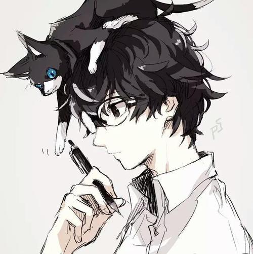 二次元有猫的头像男生头像