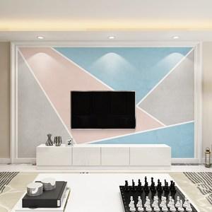 画帛沙发电视背景墙壁纸 几何彩色色块个性墙纸 北欧卧室定制壁画