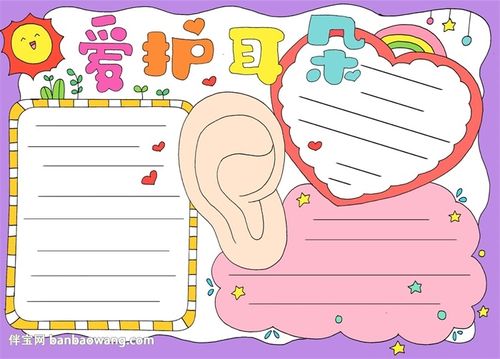 爱护耳朵手抄报