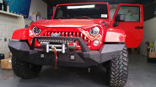 吉普牧马人前杠碎片前杠jeep牧马人改装前杠jk保险杠防撞杠商品图片