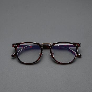 日式手作港风潮男眼镜框余文乐同款近视眼镜男复古小众黑框眼镜男花