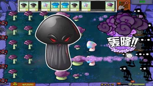 植物大战僵尸:铁栏门僵尸还是有点强啊,大喷菇都差点输给他了