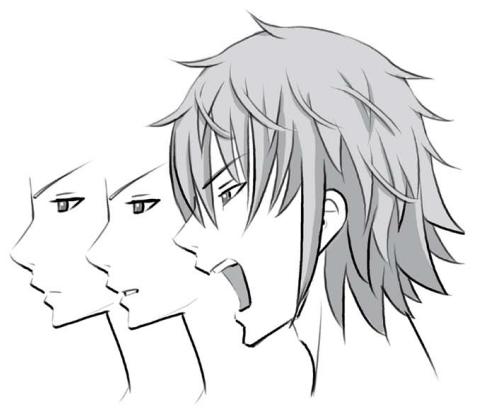 萌系男子画法15——正侧脸画法之张嘴