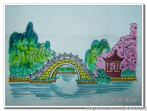 西湖绘画图片大全