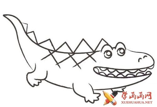 简单易学的鳄鱼简笔画怎么画?