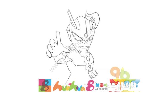 的赛罗奥特曼战斗姿势儿童亲子简笔画怎么画简笔画教程_绘画吧-画画