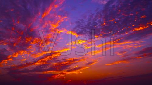 唯美晚霞火烧云延时背景