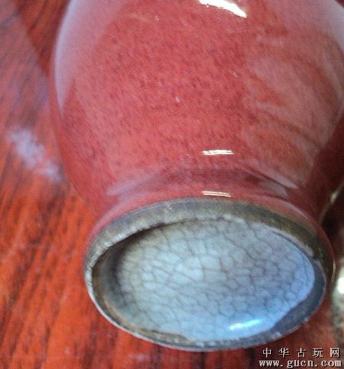 清代,霁红,祭红釉.观音瓶