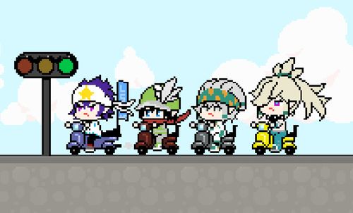 像素同人动画 雷狮海盗团一起兜兜风?